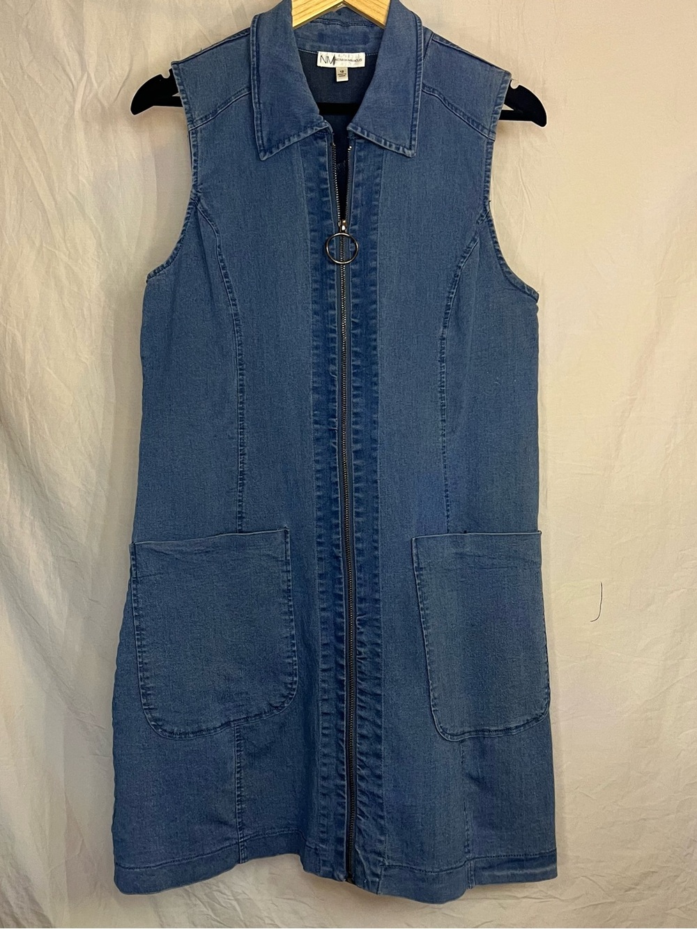 Neiman Marcus Denim Collard Dress